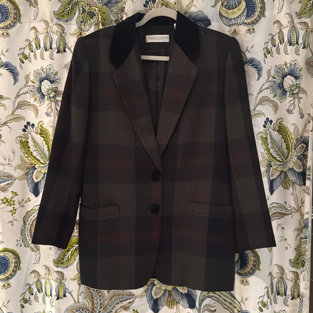 NWOT Plaid Wool Blazer